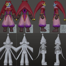 Player Character and NPC Models. Made in Nomad Sculpt and Maya.